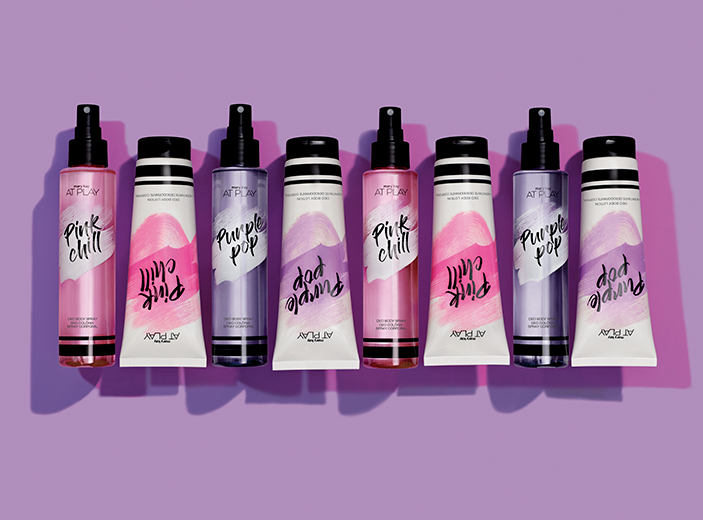 Vários produtos da linha Pink Chill e Purple Pop