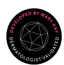 Selo Desenvolvio pela Mary Kay e Dermatologicamente validado